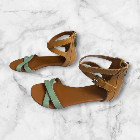 Rebecca Minkoff Women's Tan and Green Bettina Strappy, Flat Sandal Size 6 - Picture 2 of 10